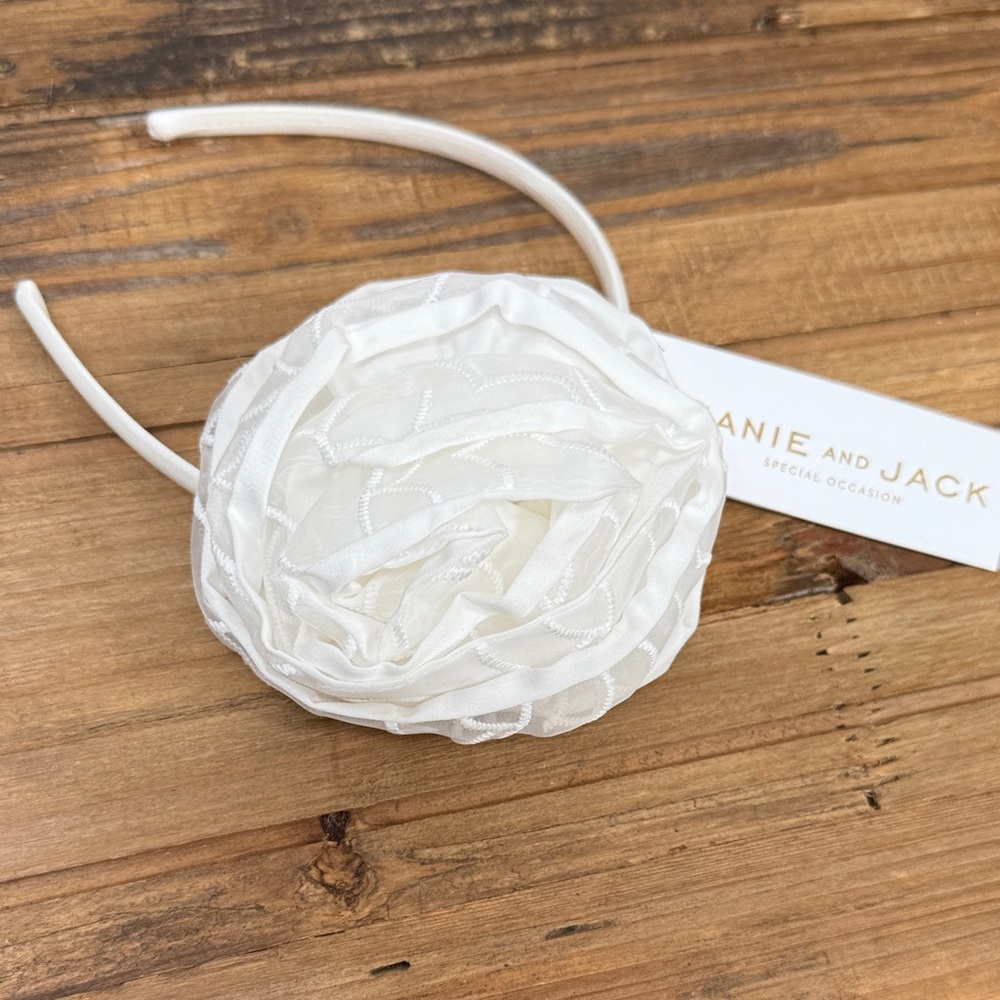 NWT Janie and Jack Ivory Rosette Headband